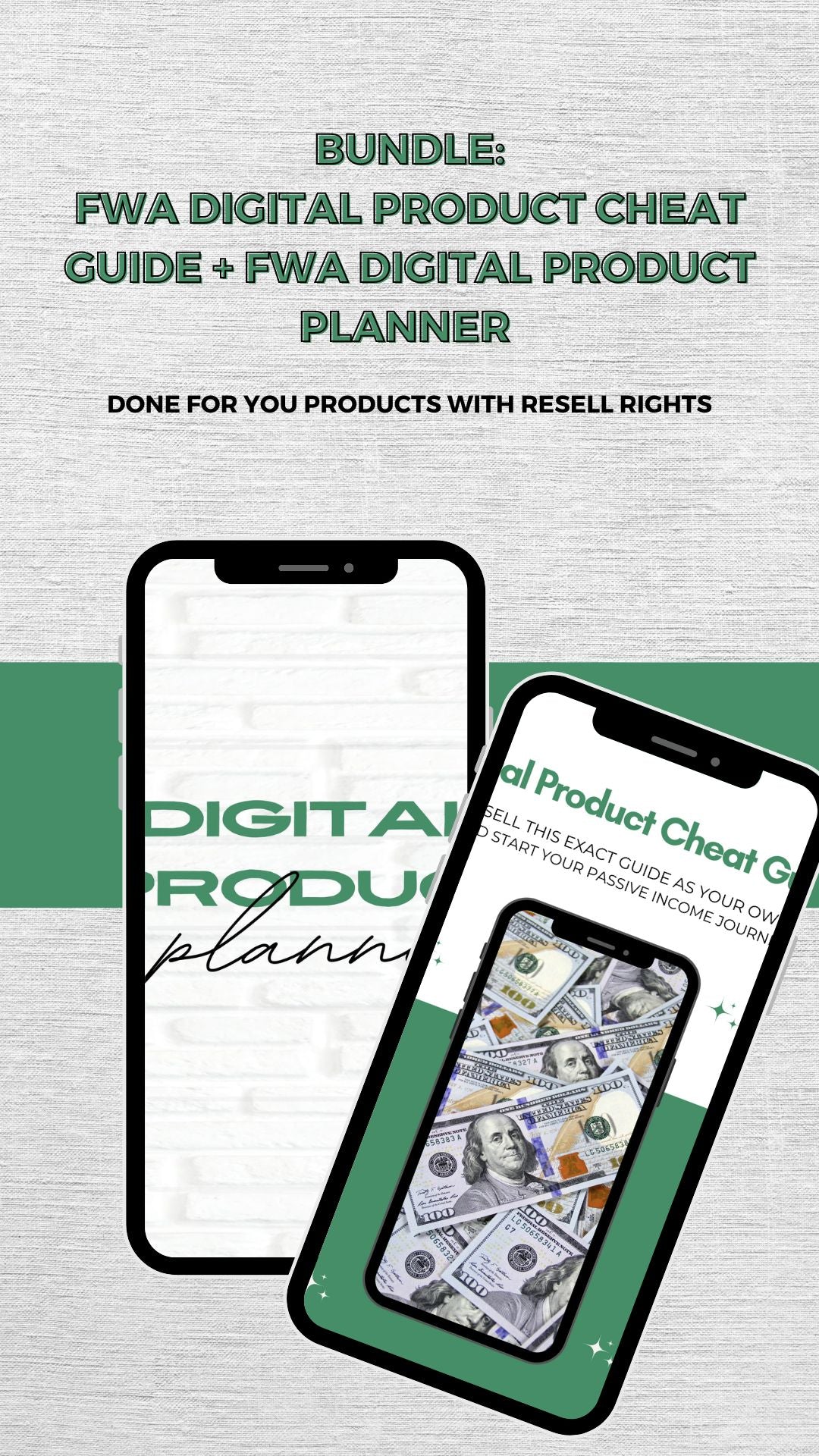 BUNDLE: FWA Digital Product Cheat Guide + FWA Digital Product Planner (with resell rights)