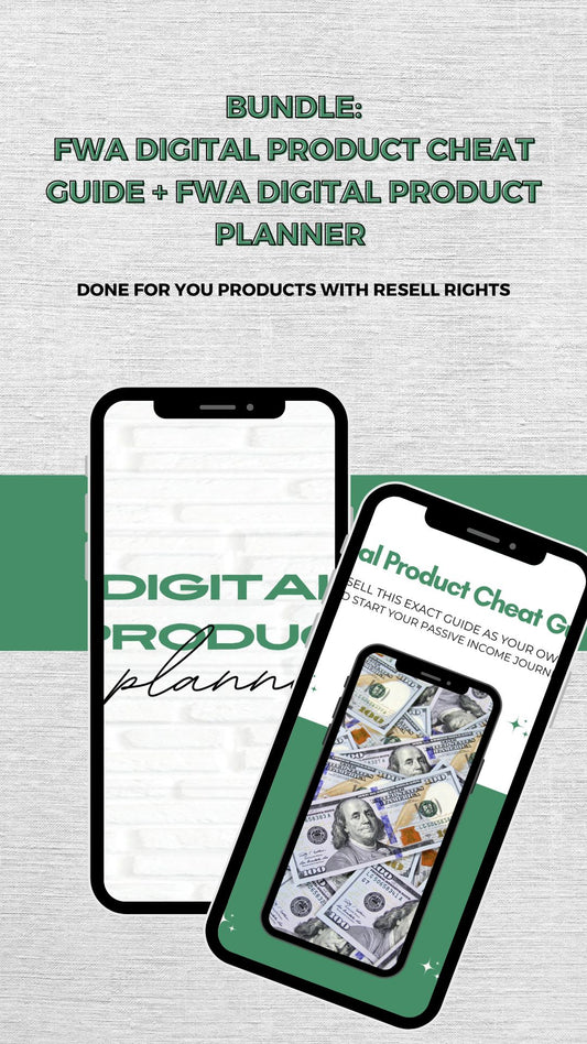 BUNDLE: FWA Digital Product Cheat Guide + FWA Digital Product Planner (with resell rights)